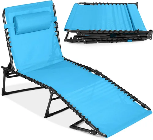 Vista 9 de Best Choice Products - Tumbona para patio reclinable, plegable, portátil para exteriores, con 8 posiciones, asas, capacidad de 300 libras