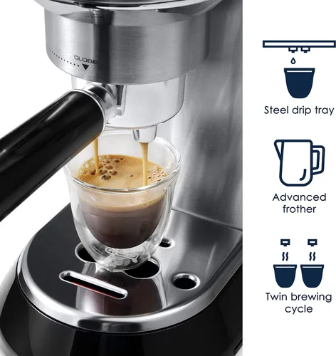 Vista 3 de De'Longhi Dedica EC680M - Máquina de café expreso y caja de golpes