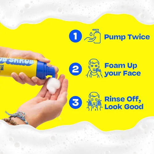 Vista 5 de JB SKRUB The Face Wash - Limpiador facial suave para niños, adolescentes y adolescentes - Lavado facial espumoso sin fragancia con aloe vera