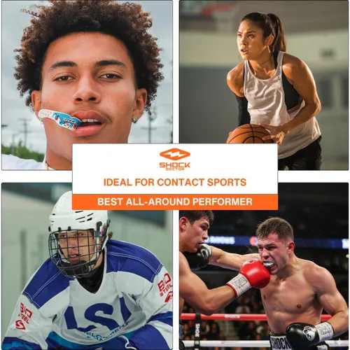 Vista 7 de Shock Doctor, Gel Max Power Flavor - Protector bucal, fútbol, lacrosse, hockey, artes marciales mixtas, boxeo, jóvenes y adultos