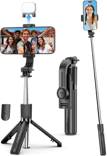 Vista 9 de Trípode de teléfono Selfie Stick de aleación de aluminio de 62 pulgadas con control remoto inalámbrico compatible con iPhone 17 16 15 14 13 pro Xs