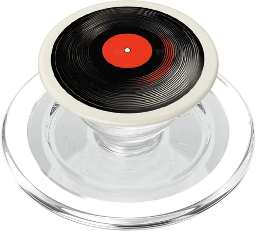 Vista 7 de Red Vinyl Record Player Vinyl Collector Retro Music Lover PopSockets Adhesive PopGrip