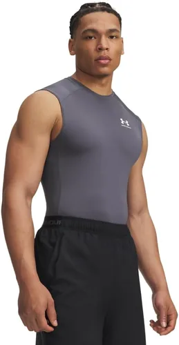 Vista 21 de Under Armour - Camiseta de compresión HeatGear sin mangas para hombre Negro (001)/Blanco