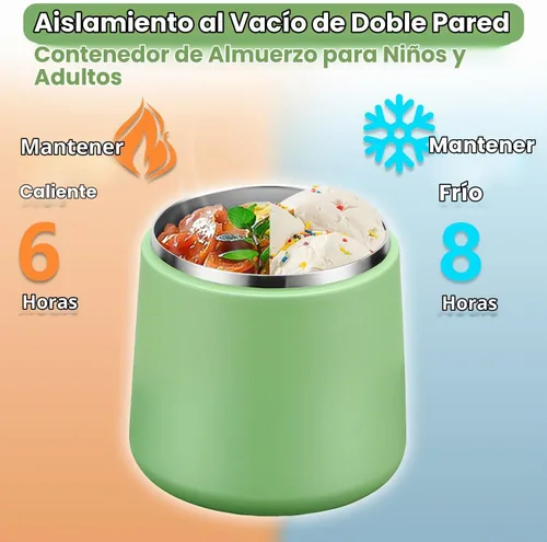 Vista 5 de Tarro de comida aislado al vacío de 20 onzas con tapa de hebilla, termo de sopa para niños de comida caliente, boca ancha, a prueba de fugas