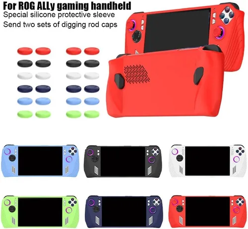 Vista 2 de Funda de silicona para Rog Ally, funda protectora para Rog Ally Gaming de mano, funda protectora completa para ASUS Rog Ally Gaming Protector