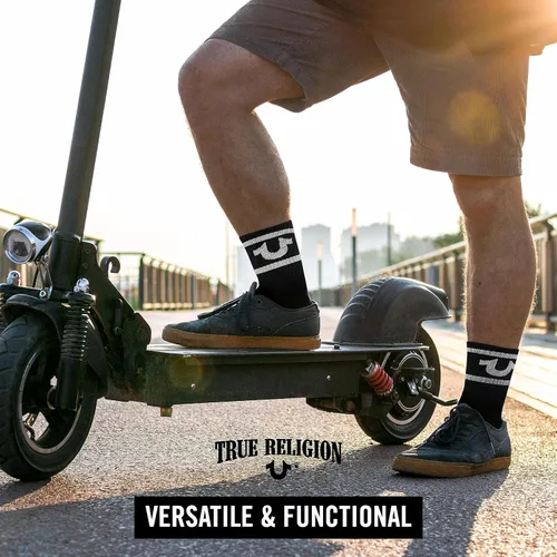 Vista 4 de True Religion Calcetines para hombre, 8 pares de calcetines deportivos para hombre, calcetines deportivos de primera calidad, talla de zapato 8-12