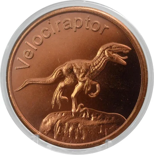 Vista 11 de Apatosaurio Dinosaurio Prehistórico - 1 onza.999 cobre puro redondo coleccionable de 39mm moneda de desafío en cápsula - COA de Heavenly Metals