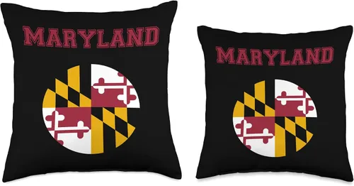 Vista 3 de Maryland Fan State Pride Gifts College University Style Maryland - Cojín de regalo, diseño de bandera de Maryland, 16.0 x 16.0 in, multicolor