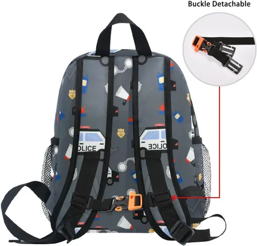 Vista 5 de Glaphy Mochilas para niños, Police Car, Mochilas Daypack