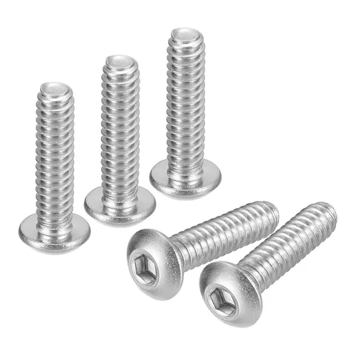 Vista 22 de Uxcell tornillos de cabeza de botón #8-32x1, 20 unidades, pernos hexagonales de acero inoxidable 304, tornillos de rosca completa con cabeza