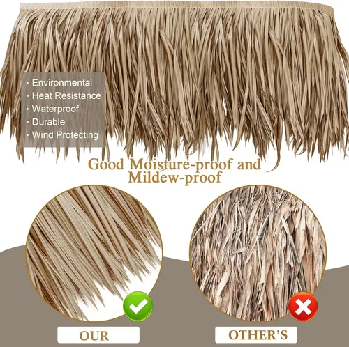 Vista 3 de Rollo de paja de palma, rollo de paja de palma, paneles de techo de paja estilo mexicano, techos de paja de tiki hut, palapa, césped ciego de pato