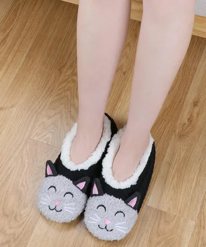 Vista 7 de Womens CozyWarm Animal Slipper Socks with Grippers-House Socks