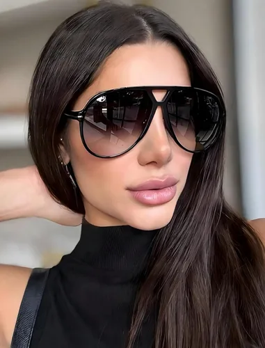 Vista 3 de Lentes de sol estilo aviador retro de gran tamaño para mujeres y hombres, clásicos de los años 70, estilo vintage, lentes de sol de marco grande