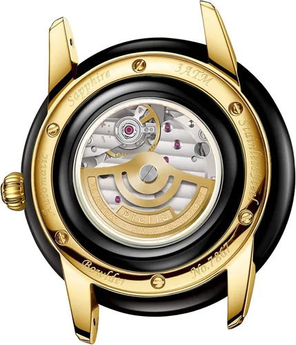 Vista 7 de Diella Reloj mecánico automático para mujer, reloj de lujo impermeable con espejo de cristal de zafiro (modelo AD6001L)
