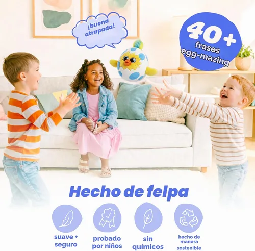 Vista 3 de Move2Play, Lanzamiento de huevos, divertido juego de fiesta activo para niños Juguete de lanzamiento para interiores y exteriores para niños