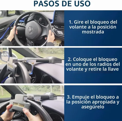 Vista 6 de Cerradura del volante con la alarma 130dB, dispositivo antirrobo