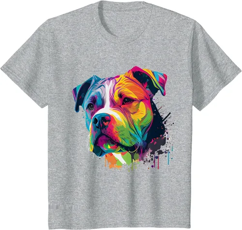 Vista 30 de Colorful American Bulldog American Bully Men Women T-Shirt Asphalt Grey