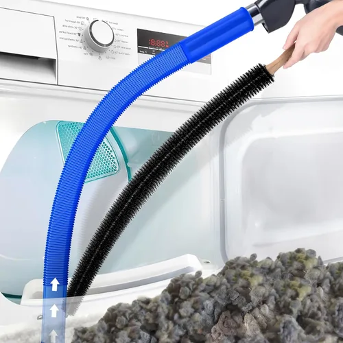 Vista 8 de PetOde Kit de limpiador de ventilación de secadora de 2 piezas compatible con la mayoría de aspiradoras, cepillo de pelusa de secadora y accesorio