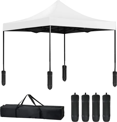Vista 8 de NChanmar Toldo desplegable de 10 x 10 pies, tienda de campaña para exteriores, tienda de campaña plegable para fiestas con 1 bolsa de transporte, 4