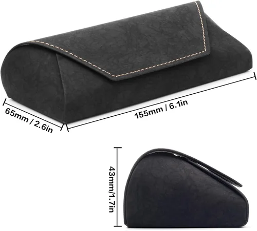Vista 2 de Face Shadow Estuche para gafas de sol de cuero PU con cierre magnético para gafas de sol