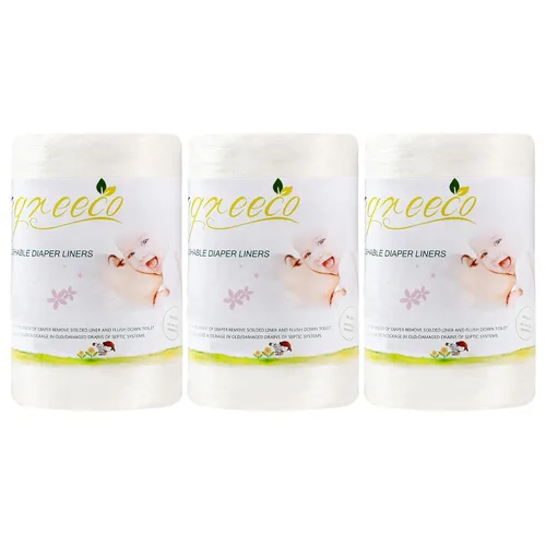 Vista 9 de wegreeco Revestimientos de pañales sin perfume, sin fragancia y sin cloro, 100 hojas por rollo (1 rollo)