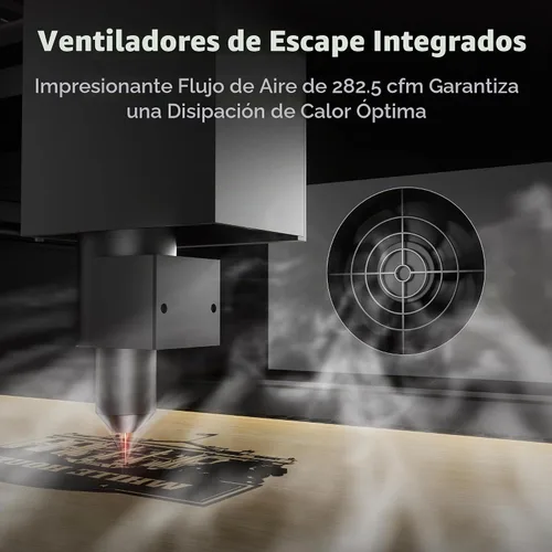 Vista 4 de OMTech Polar Lite - Grabador láser de CO2 con refrigerante láser de CO2, máquina de grabado láser de escritorio de 20 x 12 pulgadas, 55 W para uso