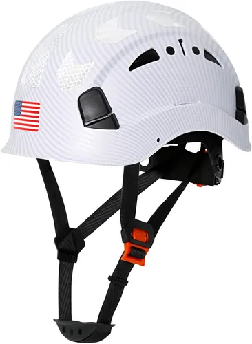 Vista 10 de Aolamegs Vented Carbon Fiber Pattern Hard Hat, ANSI Z89.1 Type 1 Class C Safety Helmet for Construction, OSHA Approved Work Hat with 6-Point
