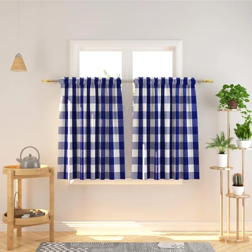 Vista 165 de Cenefas de cortina para ventana de 16 pulgadas de largo, 2 paneles de cuadros búfalo, cortinas pequeñas con bolsillo para barra, estilo clásico