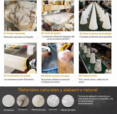 Vista 2 de Luces colgantes de alabastro natural, isla de cocina, pantalla cónica de mármol blanco, modernas lámparas de techo negras para mesa de comedor, sala