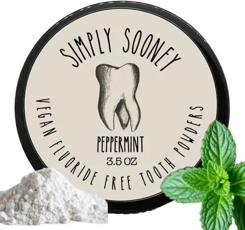 Vista 5 de Polvo de dientes remineralizante vegano orgánico sin flúor fórmula de menta Tamaño de valor hasta 6 meses Suministro I Blanqueamiento natural I