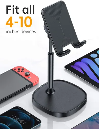 Vista 9 de LISEN - Soporte para teléfono celular, ajustable, accesorios para escritorio de oficina, para todos los teléfonos iPhone, iPhone 15, Switch, Kindle