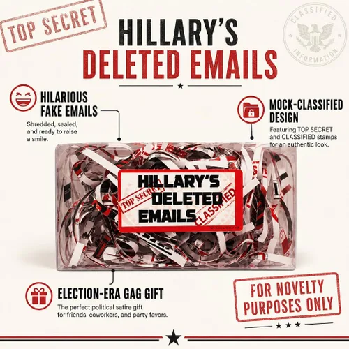 Vista 4 de Correos electrónicos eliminados de Hillary - Regalo de broma de correos electrónicos de Hillary - Regalos divertidos de Hillary - Elección