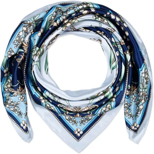 Vista 33 de corciova - Bufanda cuadrada grande para mujer, diadema sedosa para cabello rizado, lazo para dormir por la noche, bandana a la moda, 35 x 35