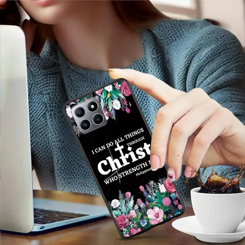 Vista 4 de Para Boost Mobile Celero 0.18 oz Plus Funda de teléfono 7" diseño de la Biblia a prueba de golpes delgado ligero para Celero 0.18 oz Plus Funda TPU