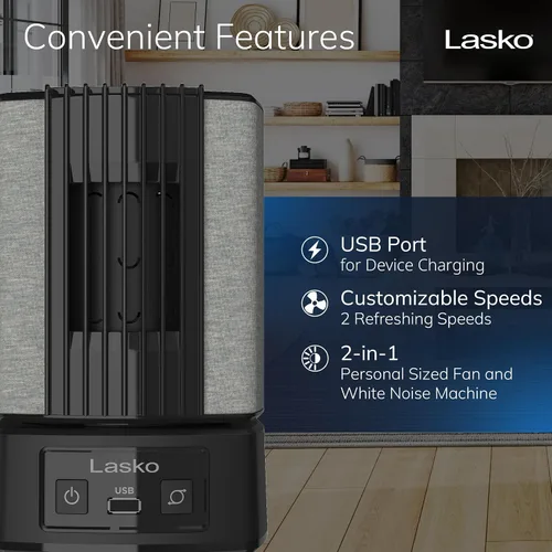 Vista 3 de Lasko Ventiladores de mesa Slumberbreeze de 8