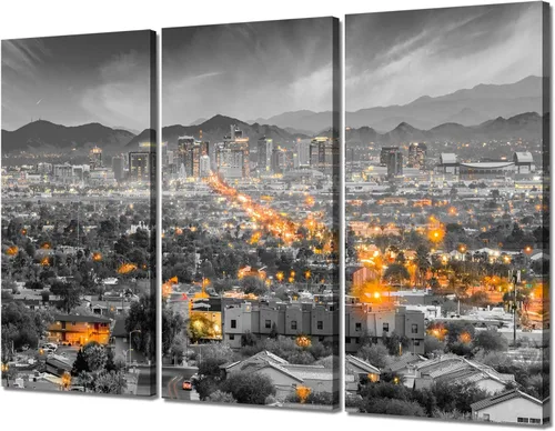 Vista 19 de Arte de pared con puente de Memphis Hernando de Soto, decoración de pared en blanco y negro, paisaje urbano de Tennessee, lienzo, impresión