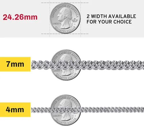 Vista 4 de ChainsHouse Stainless Steel Cuban Chain Necklace for Men Women, 18K GoldBlackRose Gold Plated Miami Curb Chains,18" 20" 22" 24" 26" 28" 30