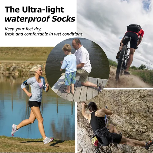 Vista 5 de RANDY SUN Calcetines impermeables, unisex, para ciclismo, caza, pesca, correr, 1 par