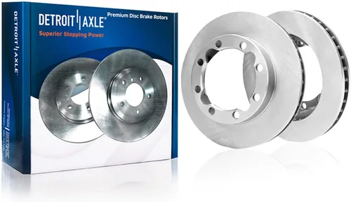 Vista 19 de Detroit Axle - Rotores perforados delanteros de 10.827 in + pinza de freno lateral del pasajero de repuesto para Toyota RAV4 Prius V Lexus HS250H
