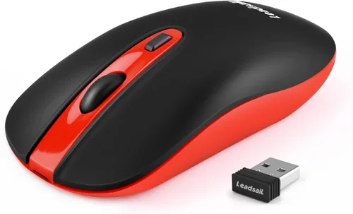 Vista 7 de LeadsaiL Ratón inalámbrico recargable para computadora, 2.4G, portátil, delgado, inalámbrico, menos ruido, para laptop, mouse óptico con 5 niveles