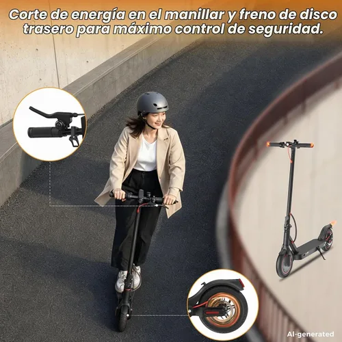 Vista 6 de Electric Scooter, 1200W-500W Peak Motor, 28-21 Miles, 10"-8.5" Tires Brillo negro