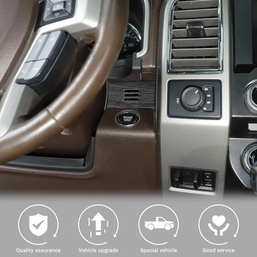 Vista 4 de Jimen Compatible con Ford F150 2015-2020, 4 Piezas Cubierta del Panel de la Consola Central Accesorios de Moldura Interior (Grano de Madera Negra)