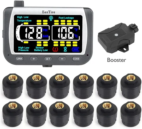 Vista 16 de EEZ RV Products EEZTire - Sistema de monitoreo de presión de neumáticos en tiempo real/24x7 - Monitor a color + 4 sensores + Sistema de refuerzo