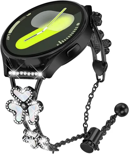 Vista 21 de DEALELE Bandas compatibles con Samsung Galaxy Watch 6/6 Classic / 5/5 Pro / 4/4 Classic / 3 1.614 in / Active 2, pulsera de repuesto de metal con 1#