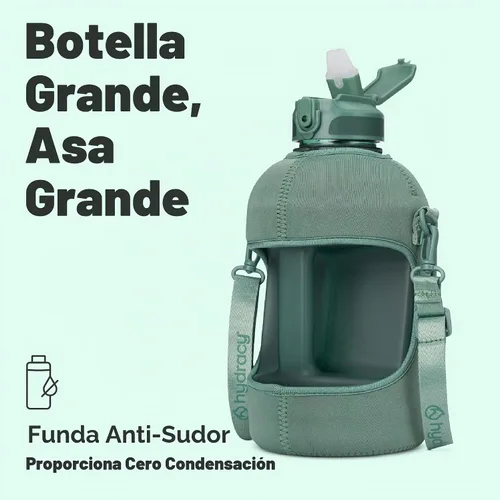 Vista 8 de Hydracy Botella de agua de plástico Tritan de 2.3 L sin BPA con correa de hombro ajustable, tapa a prueba de derrames y práctica boquilla de Lus