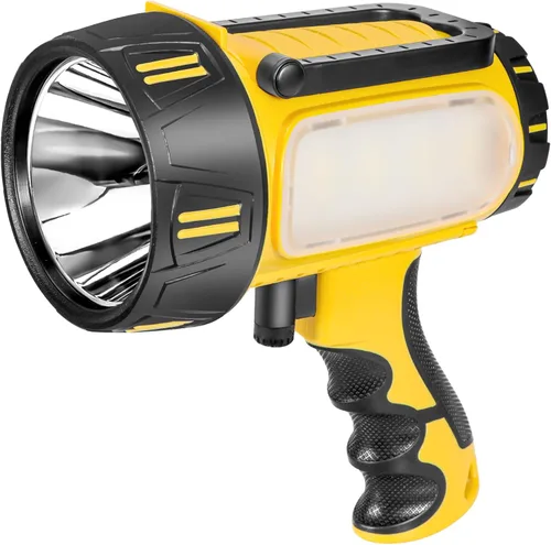 Vista 8 de Foco Recargable Súper Brillante de Mano, Linterna LED Recargable Táctica de Búsqueda con Salida USB, 6 Modos de Luz, Luz de Camping (Gris)