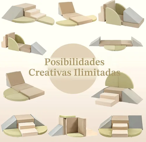 Vista 5 de 6 piezas de juguetes de escalada para niños pequeños en interiores, juguetes de escalada de espuma para niños pequeños, bloques de escalada suaves