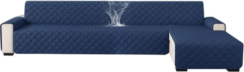 Vista 14 de XINEAGE Fundas 100% impermeables para sofá modular en forma de L, reversible, lavable, con botones de chaise plum flower, protector de muebles