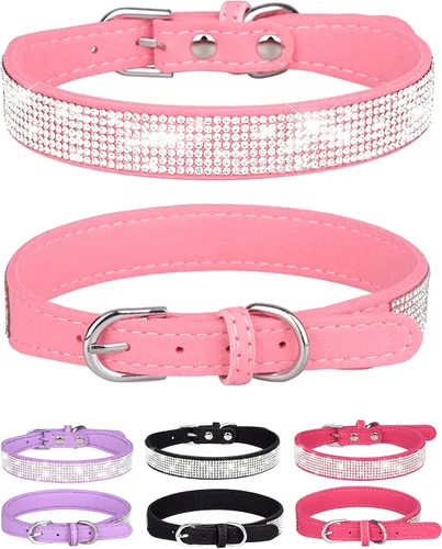 Vista 20 de Bling - Collar de perro para perros pequeños, medianos y grandes, collares de perro con corona de diamantes de imitación para perros hembra y macho