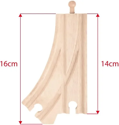 Vista 6 de Bigjigs Rail Puntos curvados (paquete de 2) – Otras marcas de rieles de madera principales son compatibles